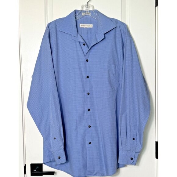 PRONTO UOMO Non Iron long sleeve button down Mens Size Large Tall Blue - Picture 1 of 7